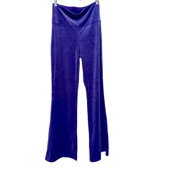 NWOT! Athleta Elation Velvet Flare Pants in Noble Blue Purple - Size XS - Picture 1 of 9